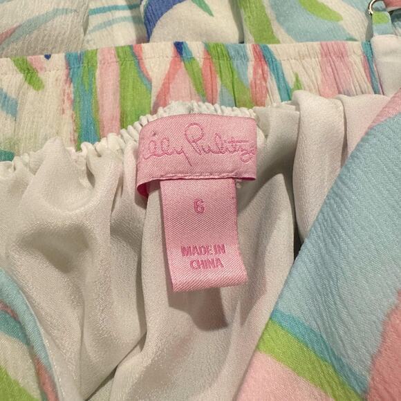 Lilly Pulitzer Dress Dorothy Silk Babydoll Y2K Coastal Cottage Boho Chiffon 6 - Picture 2 of 6